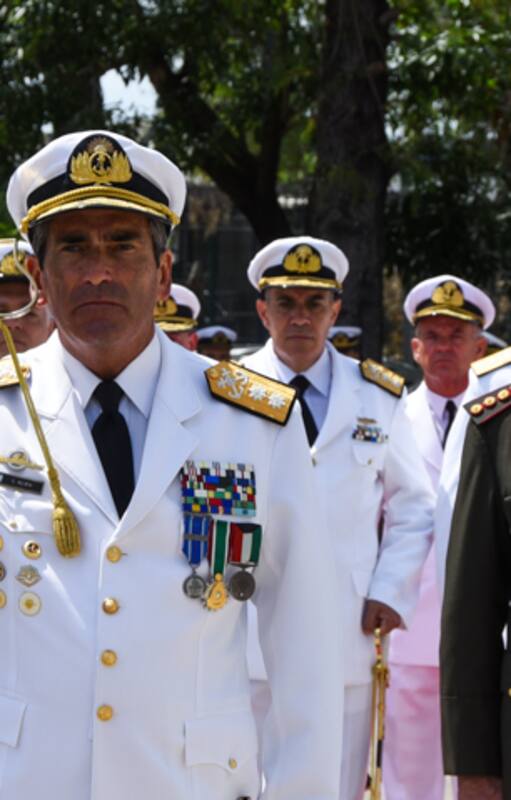 El jefe de la Armada, contraalmirante Carlos María Allievi