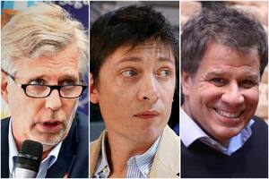 El jefe de la SIDE, Sergio Neiffert; el asesor presidencial Santiago Caputo y el diputado Facundo Manes