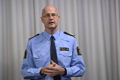 El jefe de policía de la región de Estocolmo, Mats Lofving, en fotografía del 30 de septiembre de 2022. (Henrik Montgomery/TT News Agency vía AP)