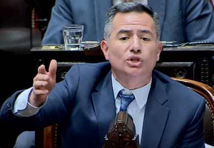 El jefe del bloque oficialista, Gabriel Bornoroni, defendió la continuidad de Espert