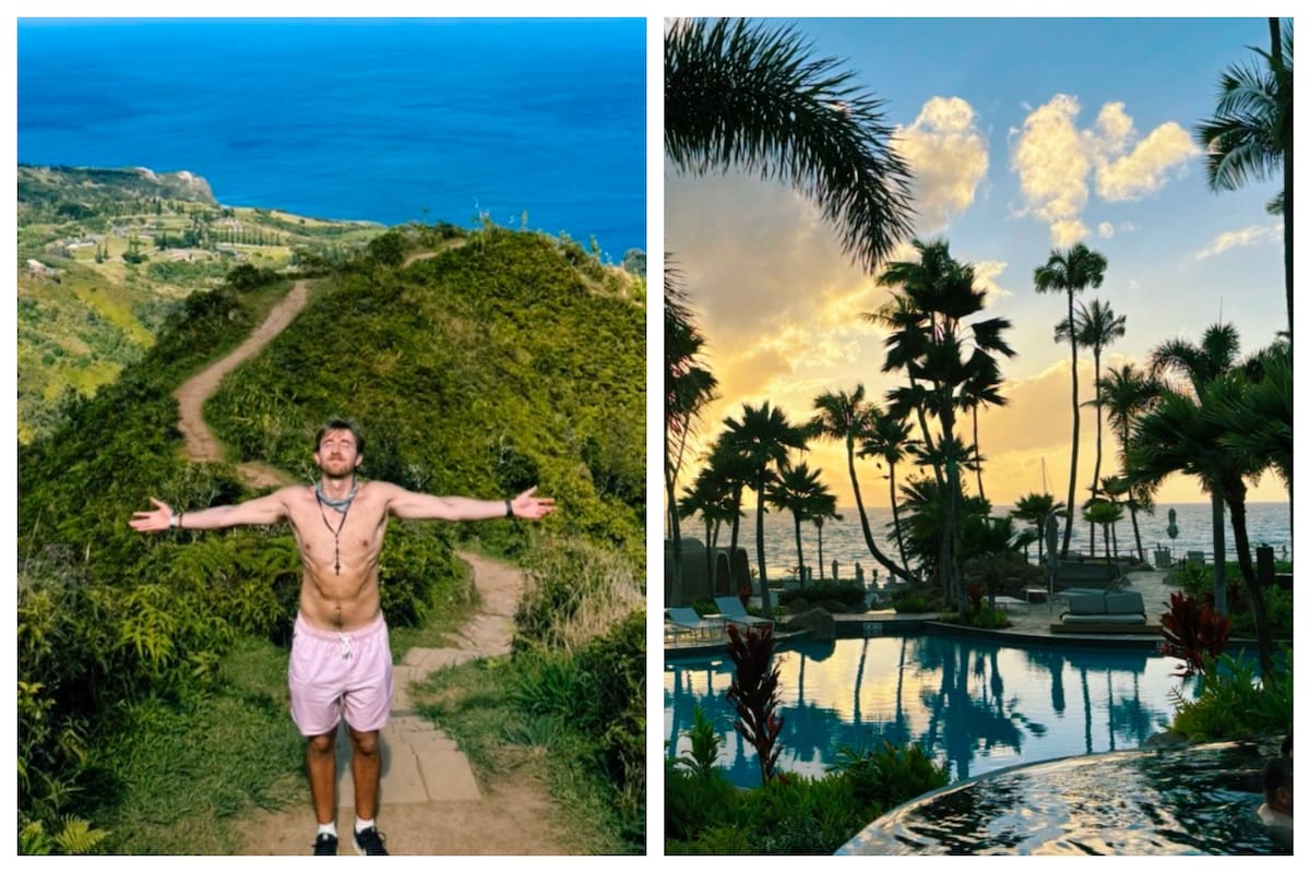 El joven argentino es mozo en un hotel de Hawái