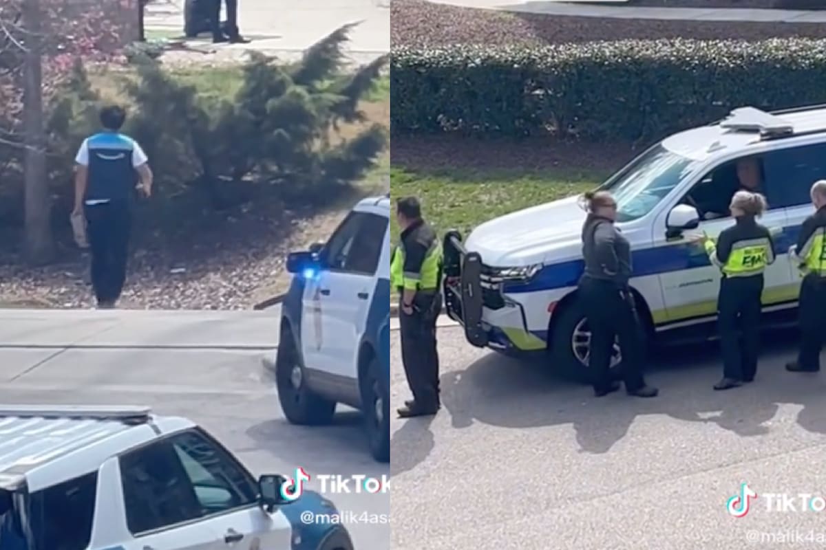 El joven atravesó el área llena de patrullas y cumplió con su trabajo