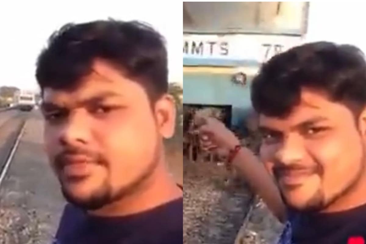 El joven de la India parece no haberse percatado del riesgo que sufría (Foto: X: @amineriree - capturas de pantalla)