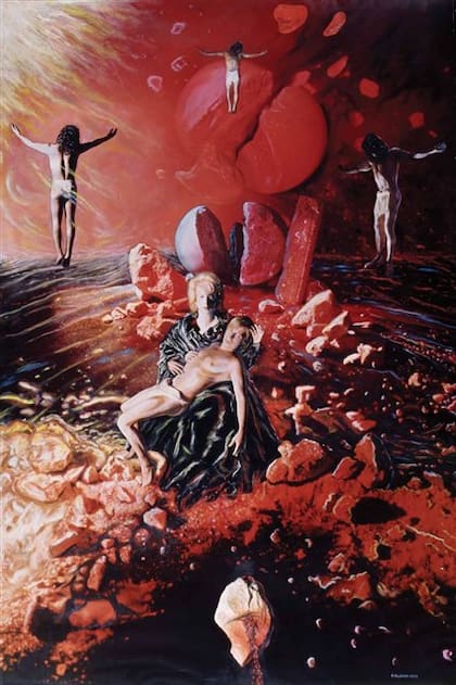 La crucifixión, técnica mixta, 1994