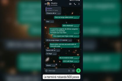 El joven le terminó pidiendo dinero al estafador para poder hacer la transferencia (Captura X)