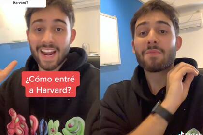 El joven tiene apenas 19 años y da consejos en TikTok para que otros se animen a aplicar a Harvard