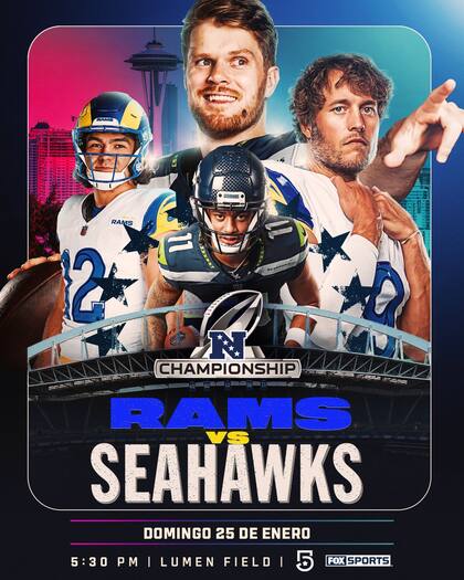 El juego entre los Seahawks y Rams definirá al primer equipo que disputará el Super Bowl 2026 (X/@nflmx)