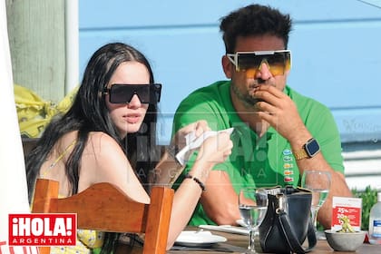 El jueves 24 al mediodía, Chano y Candela almorzaron en el restaurante Cactus y Pescados, en Manantiales.