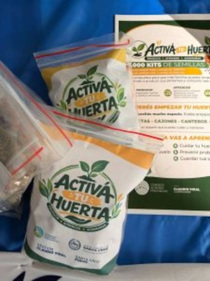 El kit de semillas que se entregará en todo Santa Cruz.