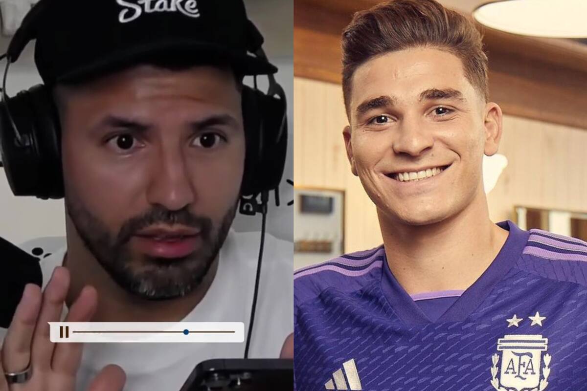 El Kun Agüero le pidió una camiseta firmada a Julián Álvarez con un divertido audio