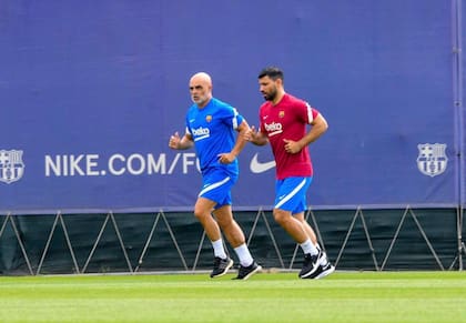 El Kun Agüero, lesionado en Barcelona.