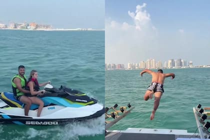 El Kun Agüero, Sofía Calzetti y Benjamín se divirtieron a bordo de un yate en Qatar