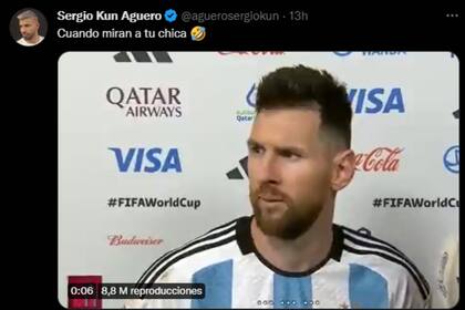 El Kun se burló de su amigo (Captura Twitter)