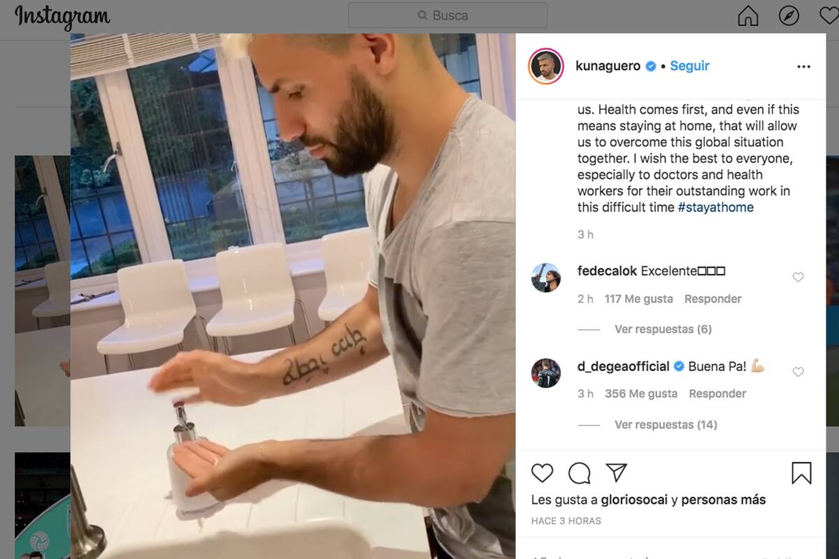 El Kun, Sergio Agüero, utilizó las redes sociales para generar conciencia en la gente