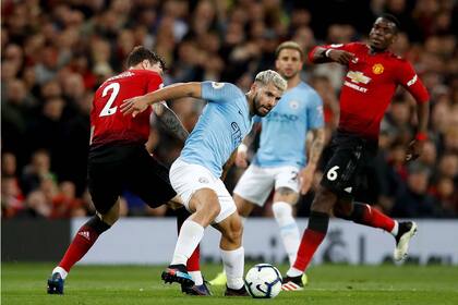 Sergio Agüero, protagonista del clásico de Manchester.