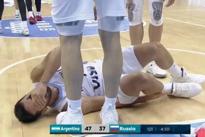 El lamento de Campazzo, luego de la lesión en el tobillo derecho