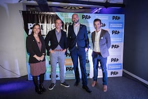 El lanzamiento de Potencia Argentina: Laura Oller, el empresario David Vélez, Santiago Bermúdez y Juan Maquieyra