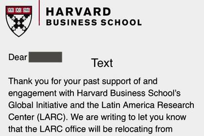 El LARC envió textos a los profesionales vinculados anunciando su mudanza.