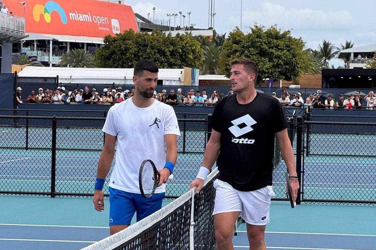 El legendario Novak Djokovic se entrenó en Miami con el argentino Federico Gómez, el tenista que impactó a todos hablando de sus problemas de salud mental y pensamientos suicidas