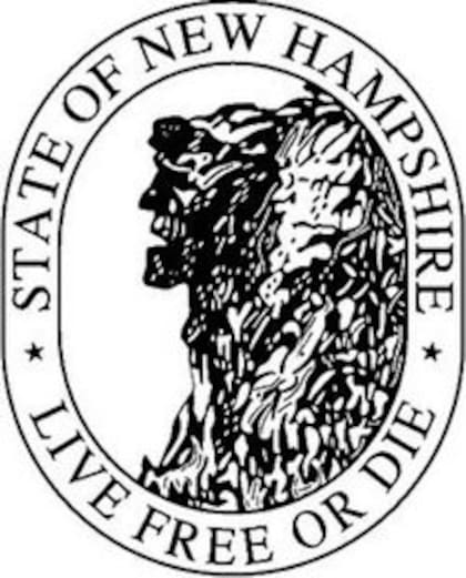 El lema del Estado de New Hampshire, grabado en su escudo: "Live free or die"