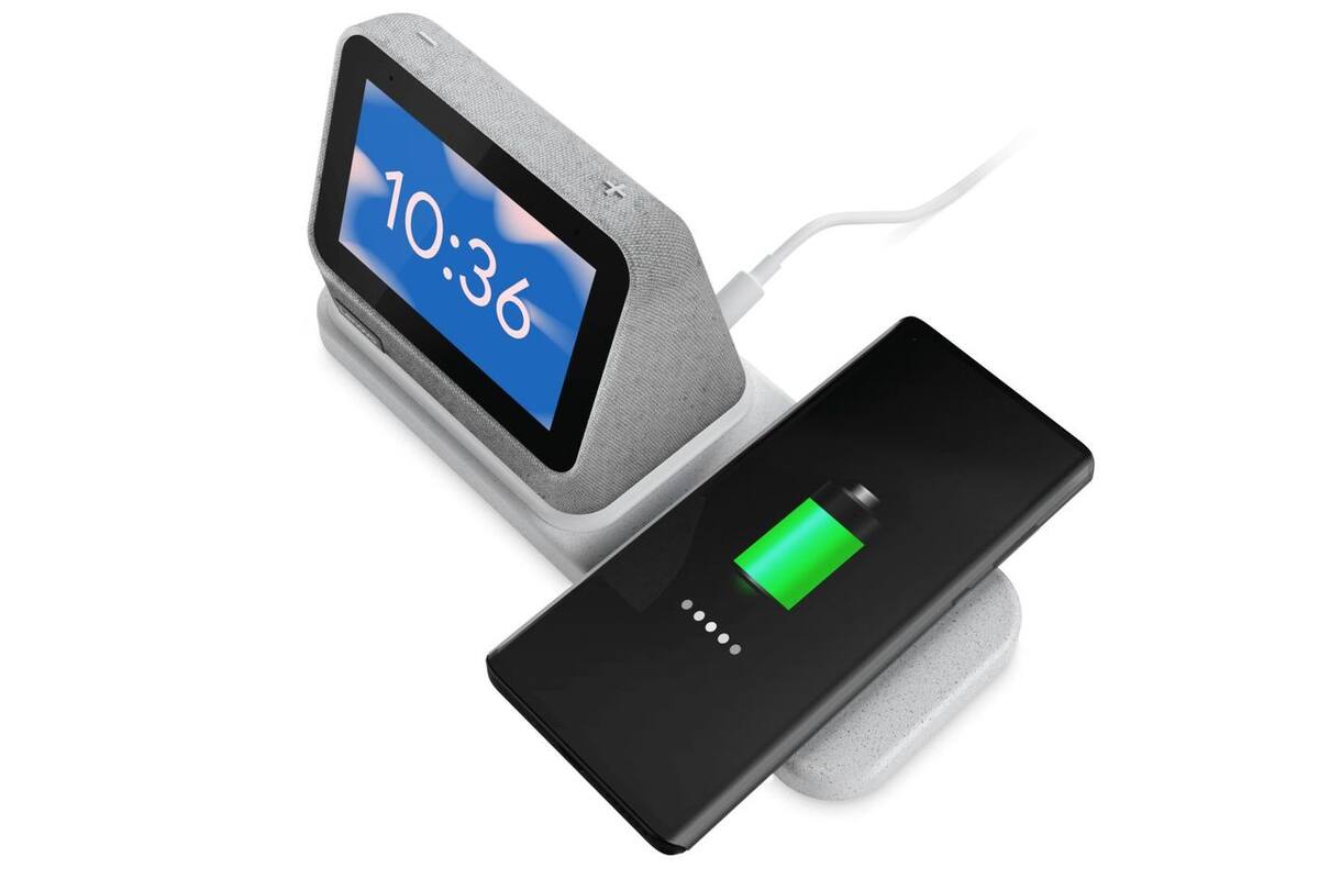 El Lenovo Smart Clock 2 con Google Assistant y una base de carga inalámbrica