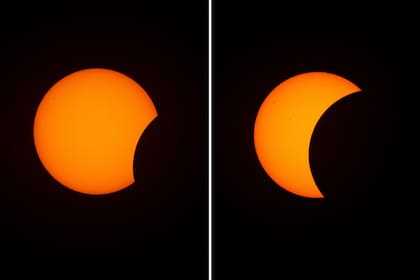 El lento proceso rumbo a la fase total del eclipse es la parte más llamativa antes del evento principal