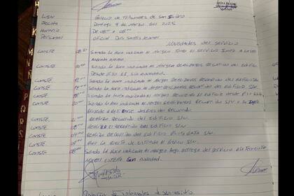 El libro de guardia de los Tribunales de San Isidro cuando la jueza ingresó con camarógrafo y productores