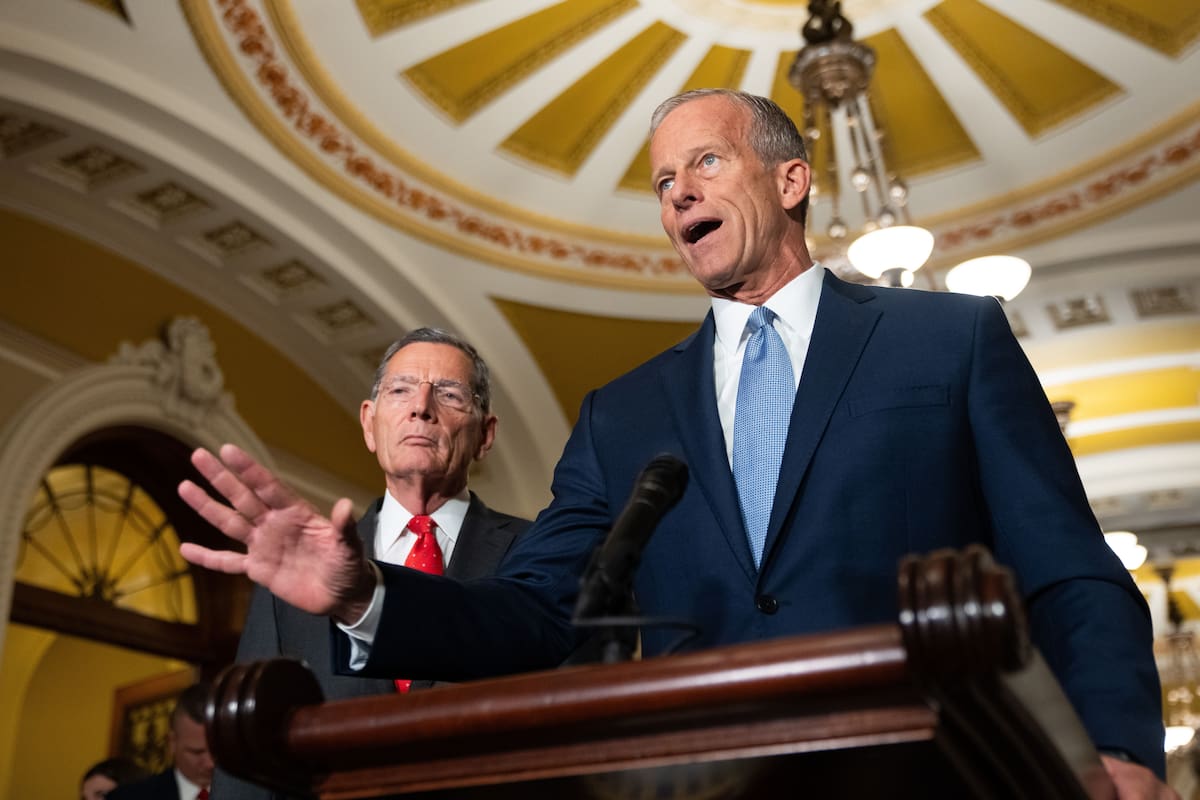 El líder de los republicanos en el Senado, John Thune, en el Congreso en Washington, el 21 de julio