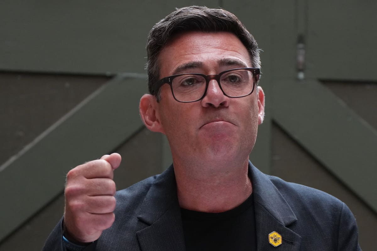 El líder laborista británico Andy Burnham en Manchester (Archivo)