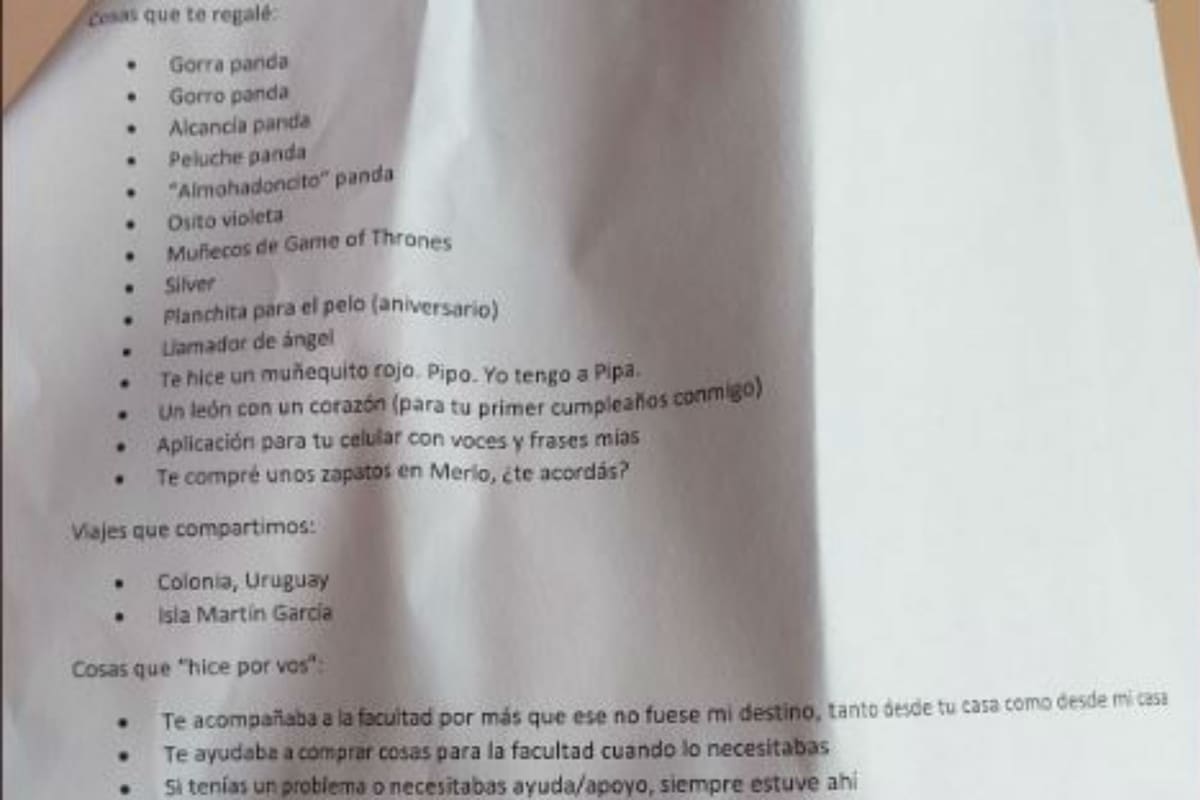 El listado se hizo viral en la redes