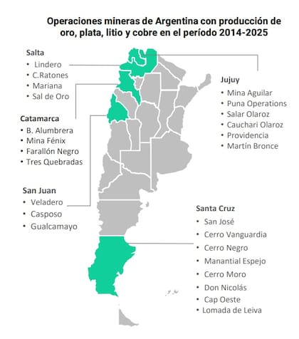 El litio está ubicado en Jujuy, Salta y Catamarca