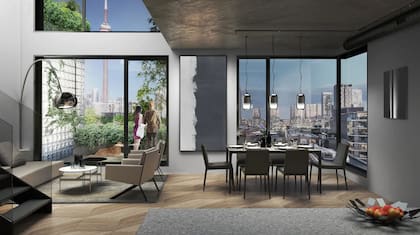 El living comedor de la casa que tendrá el cantante en Canadá