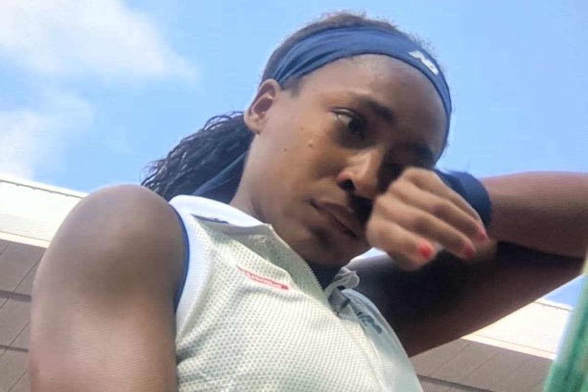 El llanto de Coco Gauff en el momento en que se le da por bueno el saque a Iga Swiatek