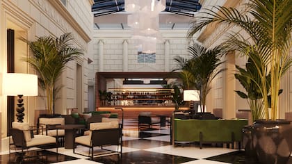 El lobby del ex Sofitel Arroyo, reconvertido en bar del hotel Casa Lucía