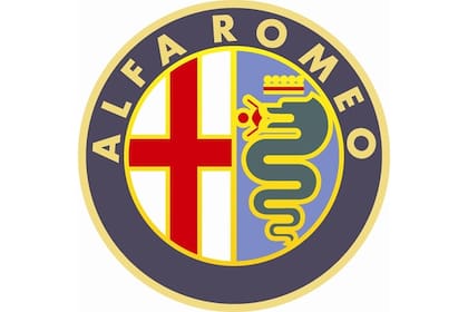 El logo de Alfa Romeo, que con el paso del tiempo fue modificando su gama de colores
