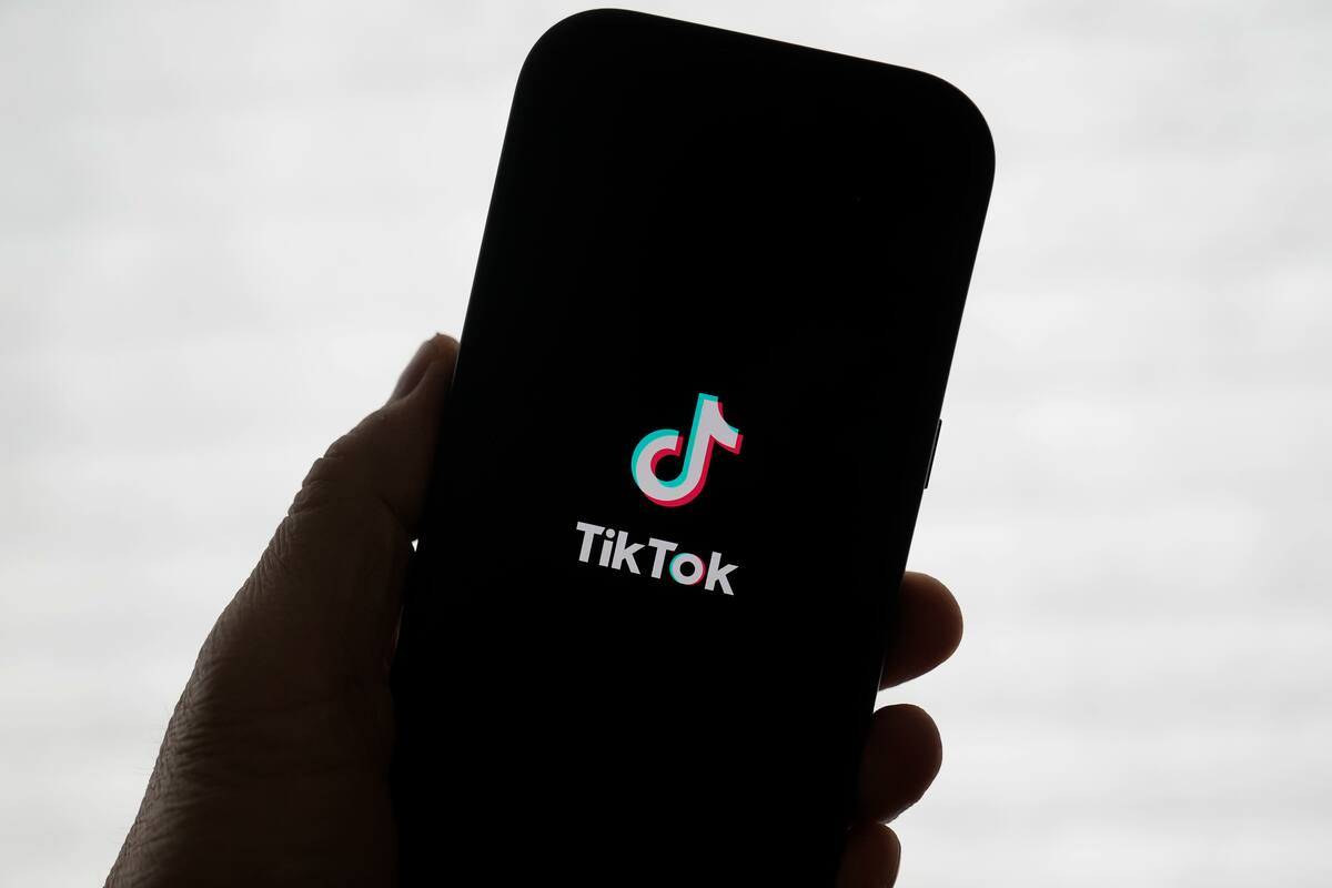 El logo de TikTok en un teléfono celular en San Francisco el 17 de enero del 2025. (Foto AP/Jeff Chiu)