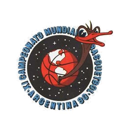 El logo del campeonato Mundial de básquetbol de de Argentina 1990