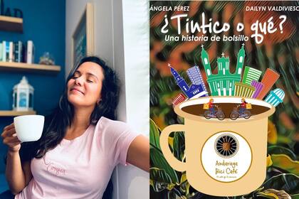 El logo del producto que vende Dailyn junto a su mano derecha, Ángela Pérez