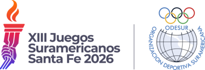 El logo oficial de los Juegos Suramericanos Santa Fe 2026