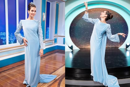 El look de Juana Viale, by Gino Bogani, en el gran regreso de La noche de Mirtha
