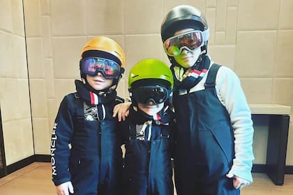 El look de Mateo, Ciro y Thiago Messi para esquiar en los Alpes