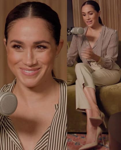 El look de working girl que eligió Meghan Markle para el primer episodio de su podcast, Archetypes