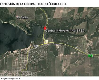 El lugar de la explosión