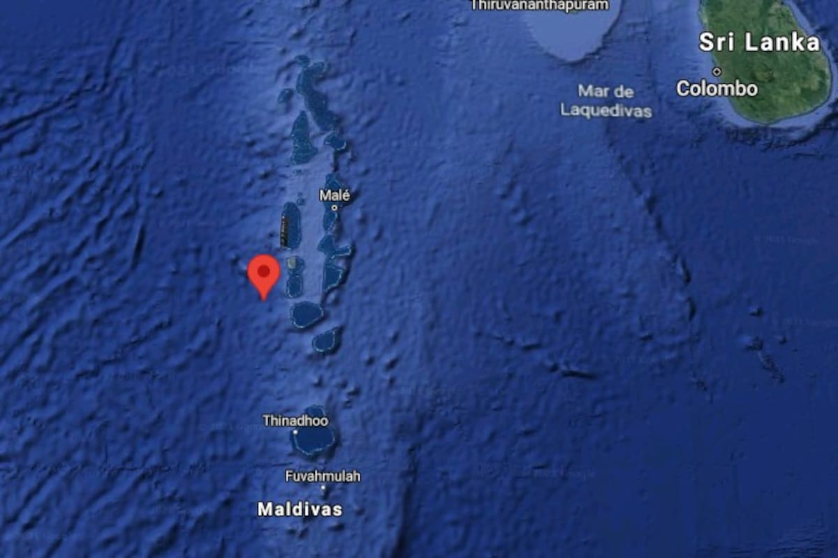 El lugar del impacto de los restos del cohete: al oeste de las Islas Maldivas