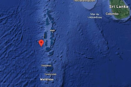 El lugar del impacto de los restos del cohete: al oeste de las Islas Maldivas