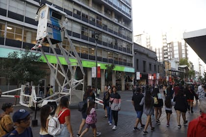 El lugar donde fue asesinado Lucio Garay, en la peatonal San Martín, de Mar del Plata