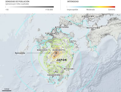 El lugar donde impactó el terremoto