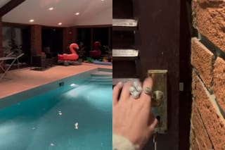 Encontró una puerta “secreta” en su piscina y se llevó la sorpresa de su vida