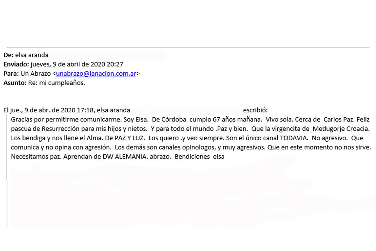 El mail que llegó con la convocatoria #LNteacompaña