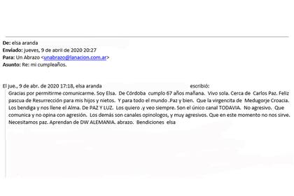 El mail que llegó con la convocatoria #LNteacompaña